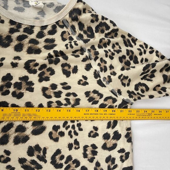 By Together Leopard Print Boxy Fit Long Sleeve Crewneck Sweatshirt Women M - Picture 7 of 10